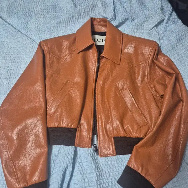 [BUNJANG] Recto Women's Leather Jacket Brown / 렉토 우먼 가죽자켓 팝니다
