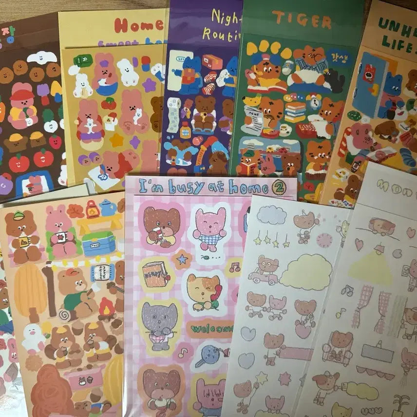 [BUNJANG] Harumong Discontinued Sticker Bundle Set (10 Sheets) / 하루몽 단종 미사용 스티커 일괄