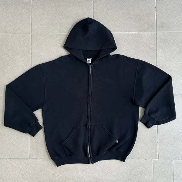 [BUNJANG] 00s Vintage Russell Athletic Black Hoodie Zip-Up L / 00s 빈티지 러셀 후드집업 블랙 L