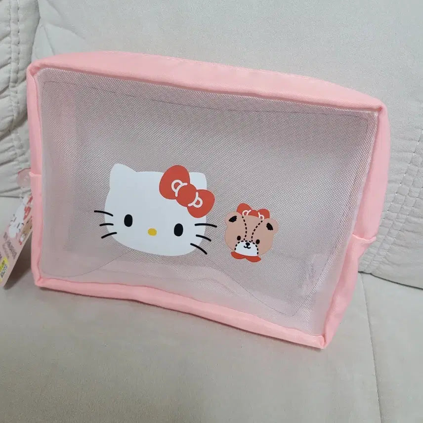 [BUNJANG] Daiso Hello Kitty Large Mesh Pouch / 다이소 헬로키티 메쉬 파우치 대형
