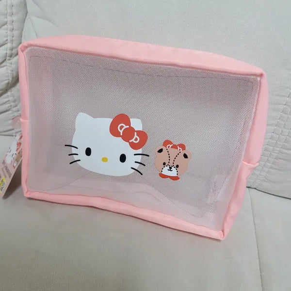 [BUNJANG] Daiso Hello Kitty Large Mesh Pouch / 다이소 헬로키티 메쉬 파우치 대형