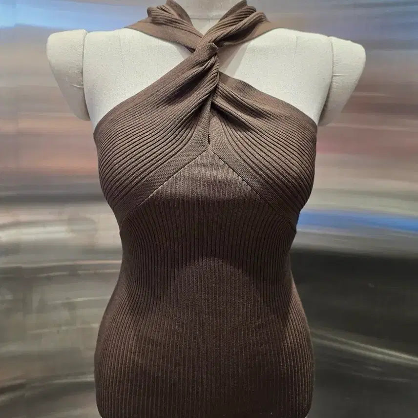 [BUNJANG] Halterneck Knit Tank Top / 홀터넥 니트 나시