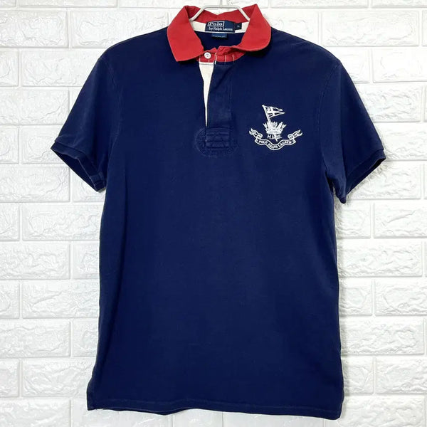 [BUNJANG] Polo Ralph Lauren Navy Red Color Block Short Sleeve Polo Shirt - L / 폴로 랄프로렌 네이비 배색 반팔 카라티 L