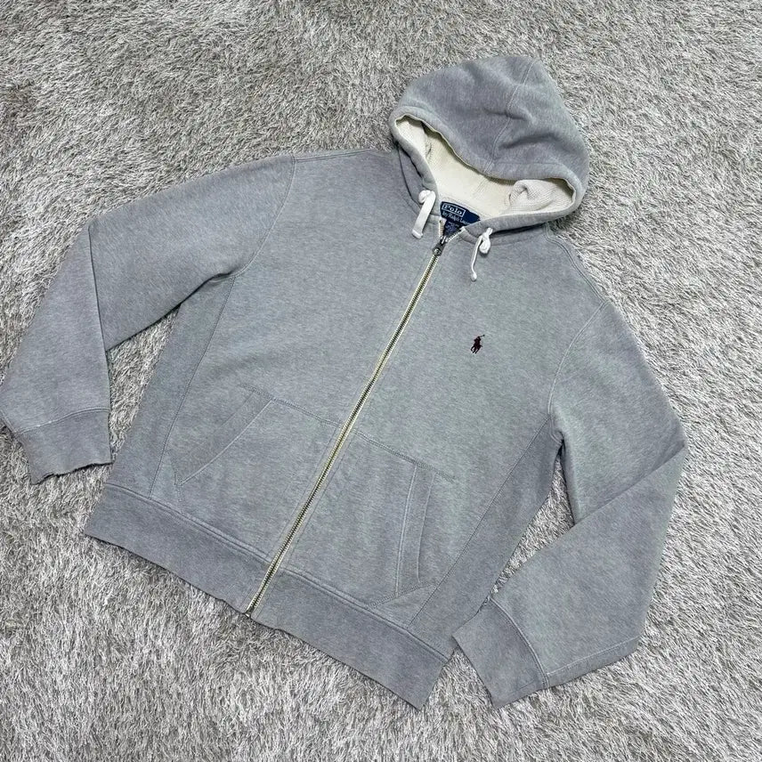 [BUNJANG] Polo Ralph Lauren Grey Full Zip Hoodie / 폴로 랄프로렌 그레이 후드 집업