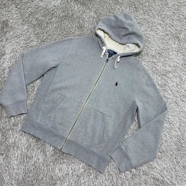 [BUNJANG] Polo Ralph Lauren Grey Full Zip Hoodie / 폴로 랄프로렌 그레이 후드 집업