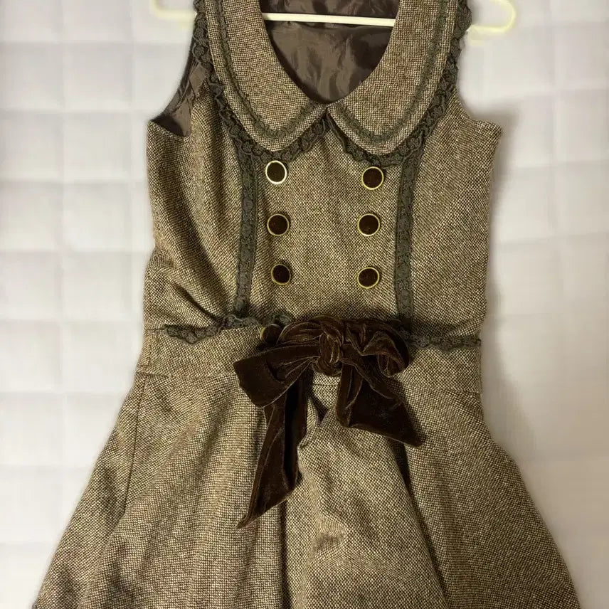 [BUNJANG] LIZ LISA Tweed Dress Latte Gyaru Himekaji Style / 고전 리즈리사 라떼갸루 히메카지 초코 트위드 원피스