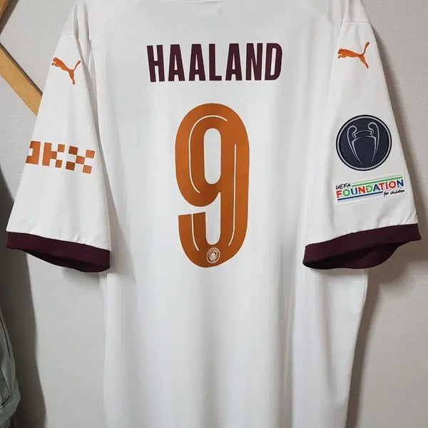 [BUNJANG] Manchester City 23/24 Haaland Official Champions League Full Printing Away Jersey (2XL, New) / [2XL] 23 24 맨시티 어웨이 홀란드 오피셜 챔스 풀마킹 새상품