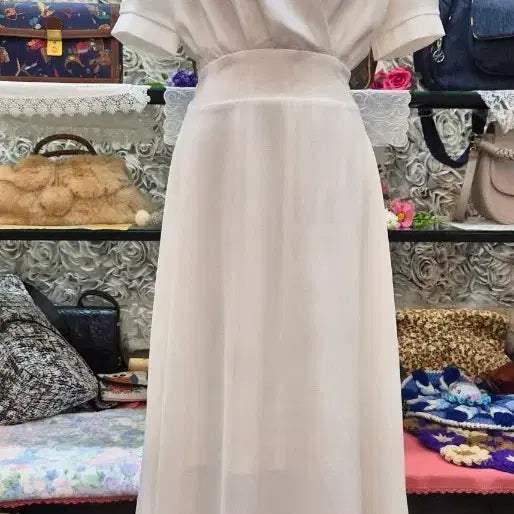 [BUNJANG] CLASSIC BLANC Long One-Piece Dress Size 55-66 / CLASSIC BLANC 얌전한 롱원피스 55 66