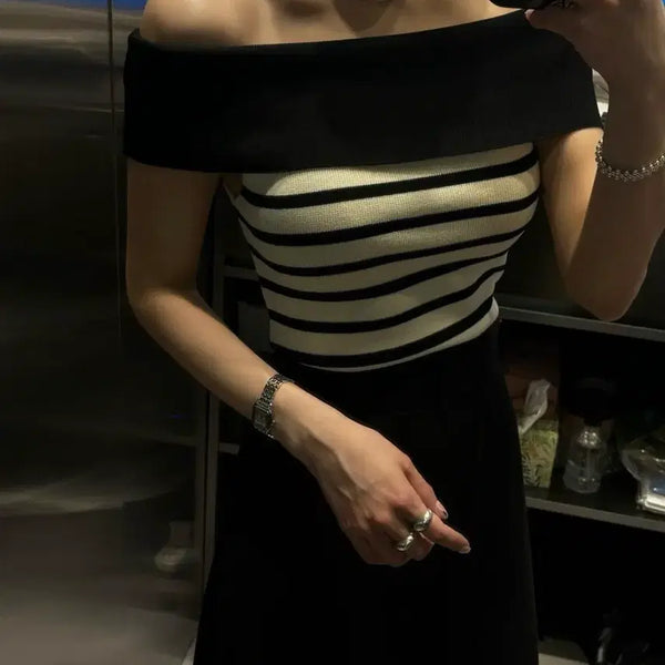 [BUNJANG] Off-the-Shoulder Knit Top / 오프숄더 니트