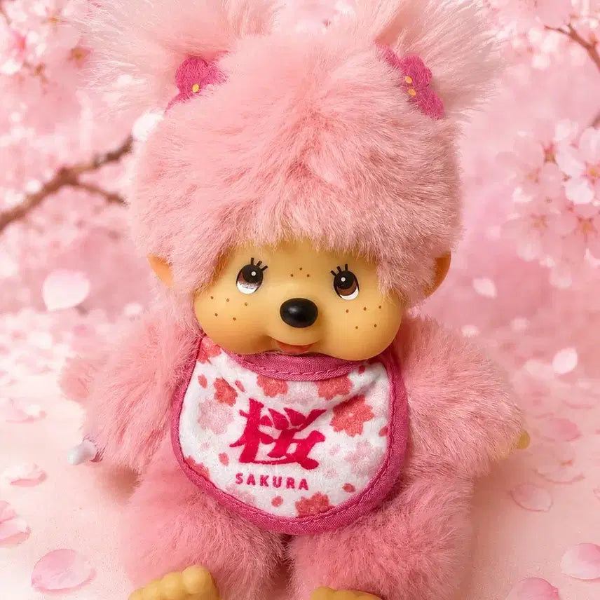[BUNJANG] Monchhichi Sakura Cherry Blossom Keyring Doll / 몬치치 사쿠라 벚꽃 키링 인형 새상품