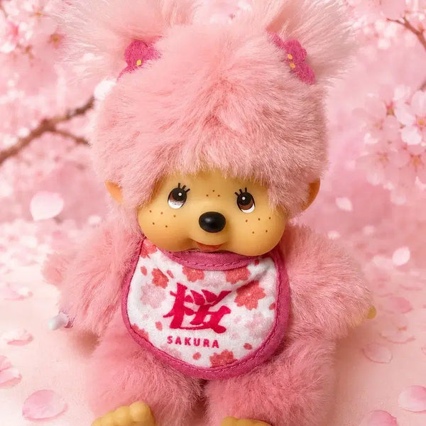 [BUNJANG] Monchhichi Sakura Cherry Blossom Keyring Doll / 몬치치 사쿠라 벚꽃 키링 인형 새상품