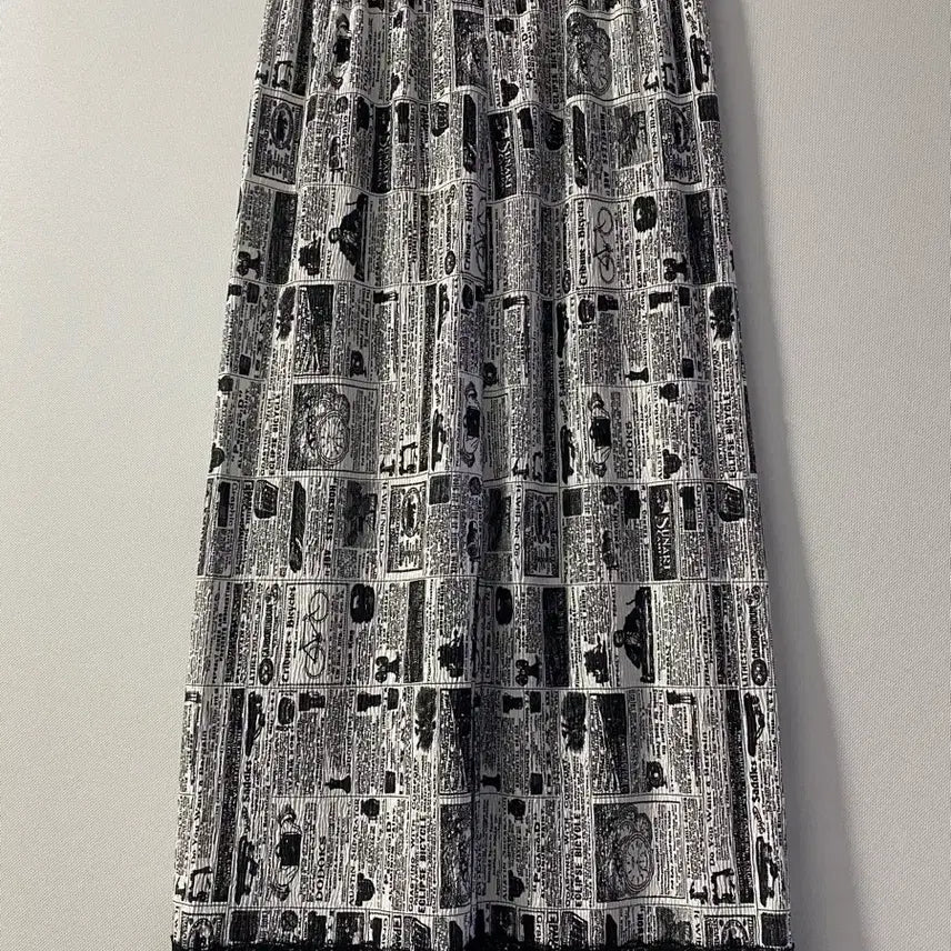 [BUNJANG] Patterned Banding Skirt Black / 패턴 밴딩 스커트 블랙 44-55