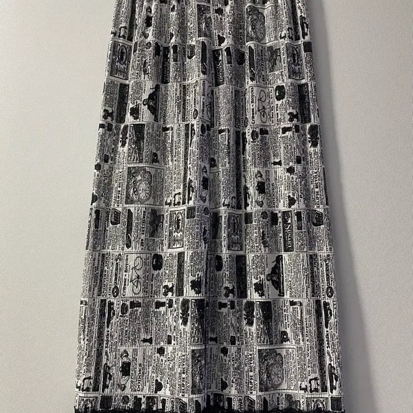 [BUNJANG] Patterned Banding Skirt Black / 패턴 밴딩 스커트 블랙 44-55