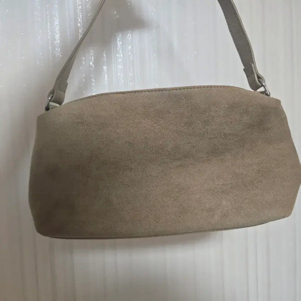[BUNJANG] Beige Suede Shoulder Bag / 베이지 스웨이드 숄더백