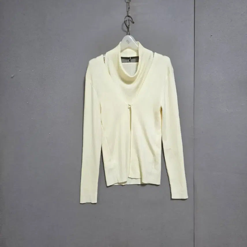 [BUNJANG] Ashley Shop Colorblock Knit Cardigan Ivory / 가디건배색 아이보리 니트 F   n7509