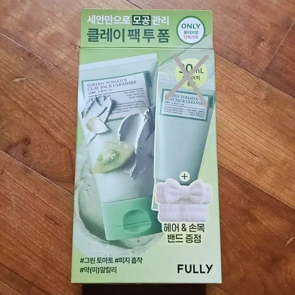 [BUNJANG] FULLERY Green Tomato Clay Pack Cleanser 120ml with Hairband / 새상품) 풀리 그린 토마토 클레이 팩 클렌저 120ml 판매