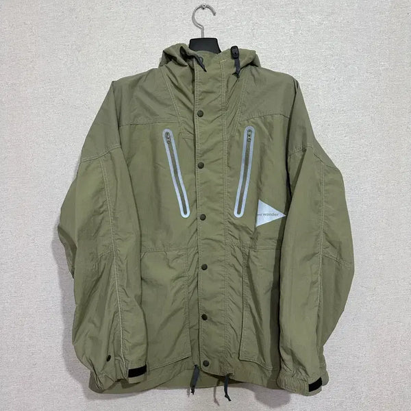 [BUNJANG] And Wander Pertex Ripstop Jacket Khaki / [3] 앤드원더 퍼텍스 나일론 립스탑 자켓 카키
