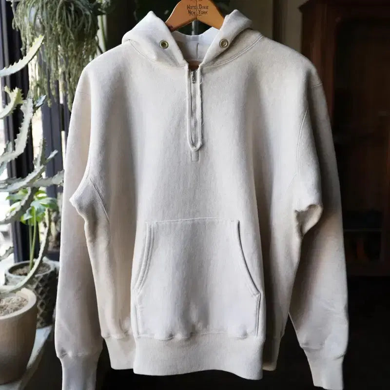 [BUNJANG] Apresse Vintage Half-Zip Hoodie Oatmeal / [2]아프레쎄 빈티지 하프집업 후드 오트밀