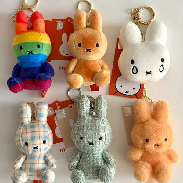 [BUNJANG] Miffy Plush Keychain 6-Piece Bundle Set / 미피 인형 키링 6종 일괄 세트