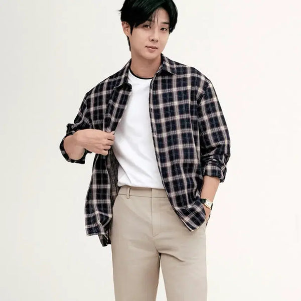 [BUNJANG] Project M Cool Check Shirt / 프로젝트엠 쿨 체크 남방 110
