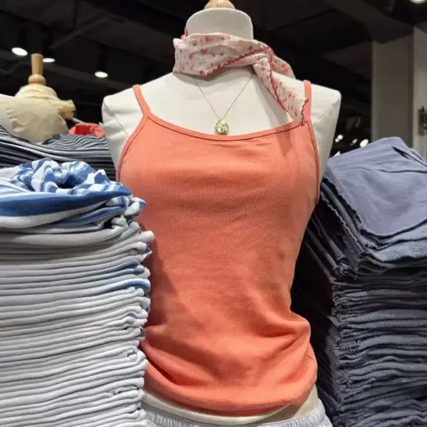 [BUNJANG] Brandy Melville Orange Sleeveless Top / 브랜디멜빌 오렌지 슬리브리스