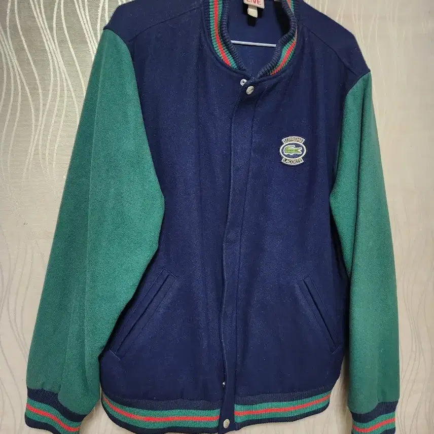 [BUNJANG] Supreme Lacoste 18ss Varsity Jacket Navy Green L / 18ss 슈프림 라코스테 바시티 자켓 L