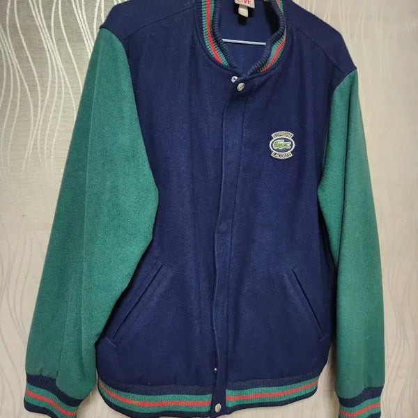 [BUNJANG] Supreme Lacoste 18ss Varsity Jacket Navy Green L / 18ss 슈프림 라코스테 바시티 자켓 L