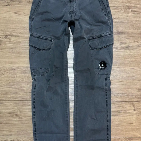 [BUNJANG] CP Company Lens Pocket Cargo Pants Grey Cotton Blend / CP컴퍼니 렌즈 와펜 카고 팬츠 한글택