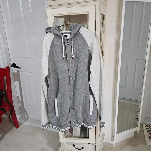 [BUNJANG] Old Navy Hooded Baseball Jacket Gray Size 105 / 올드 네이비 후드 야구 점퍼 그레이 105