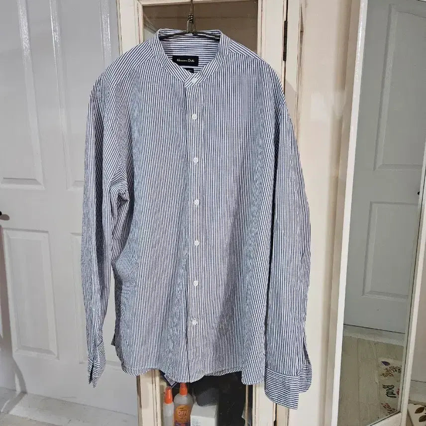 [BUNJANG] Massimo Dutti Striped Shirt Navy / 마시모두띠 스트라이프 셔츠 네이비