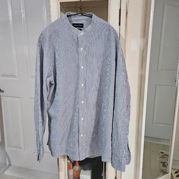 [BUNJANG] Massimo Dutti Striped Shirt Navy / 마시모두띠 스트라이프 셔츠 네이비