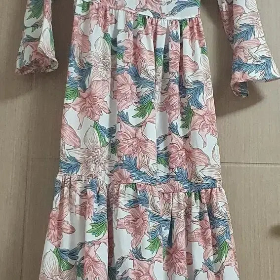 [BUNJANG] V-Neck Wrap Long Dress Flower Pattern / V넥  랩 롱 원피스 플라워 패턴