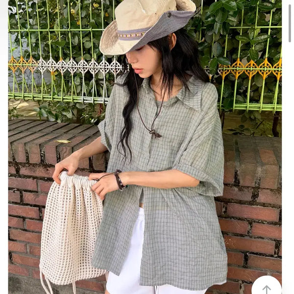 [BUNJANG] Dangdang Girl Short Sleeve Shirt / 새상품 당당걸 반팔 셔츠 남방