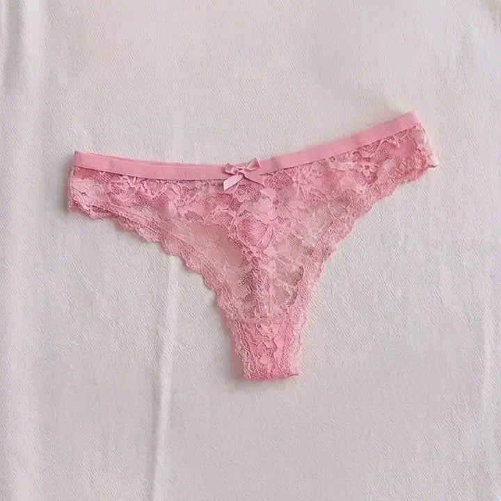 [BUNJANG] Lovely Lace String Panty Pink / 러블리 레이스 끈 팬티 핑크