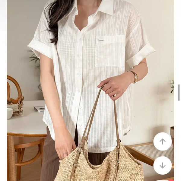 [BUNJANG] Gonggumann Stripe Loose Fit Shirt / 새상품 공구우먼 스트라이프 루즈핏 셔츠