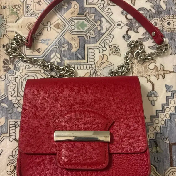 [BUNJANG] Zara Basic Red Mini Chain Crossbody Bag / ZARA 자라 베이직 레드 미니체인 크로스백
