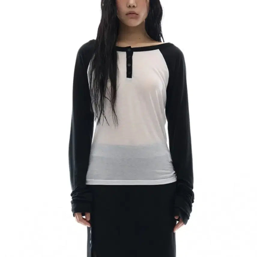 [BUNJANG] Oh Hos Raglan Long T-shirt / 오호스 래글런 롱 티셔츠