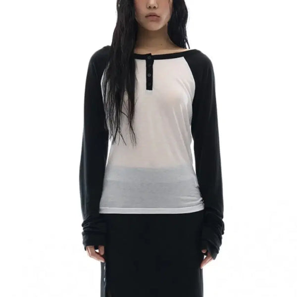 [BUNJANG] Oh Hos Raglan Long T-shirt / 오호스 래글런 롱 티셔츠