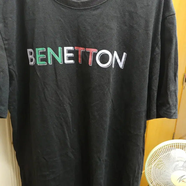 [BUNJANG] United Colors of Benetton Men's Black Short Sleeve T-Shirt Size 110 / 베네통 110 남자 반팔 블랙