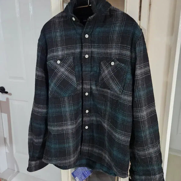 [BUNJANG] Sheep Check Flannel Shirt Navy / 쉽스 체크 플란넬 셔츠 남색