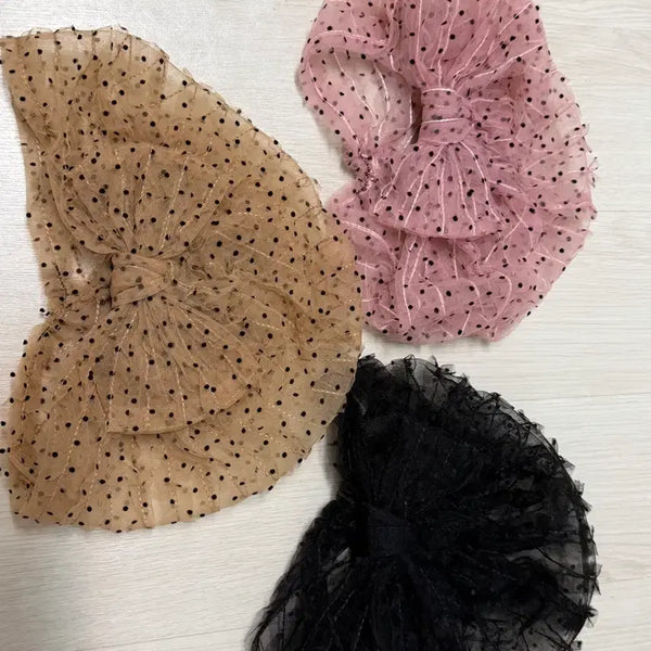[BUNJANG] Polka Dot Mesh Turban Hat Set (3 Types) / 땡땡이 도트 망사 터번 모자 3종 세트