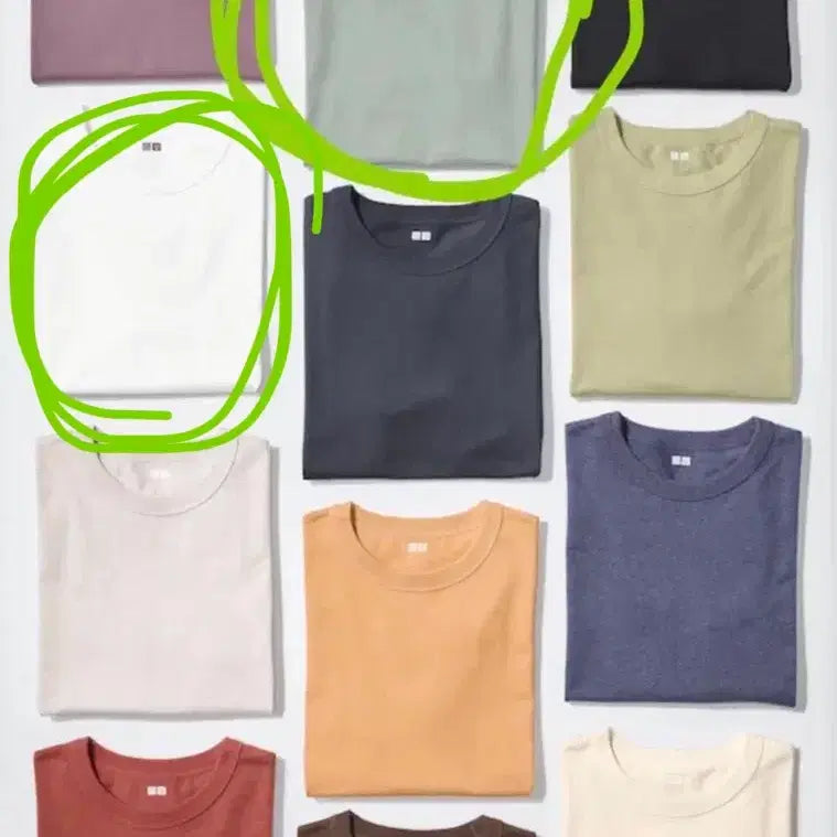 [BUNJANG] Uniqlo Crew Neck T-Shirts 2-Pack / 유니클로 크루넥티 2장