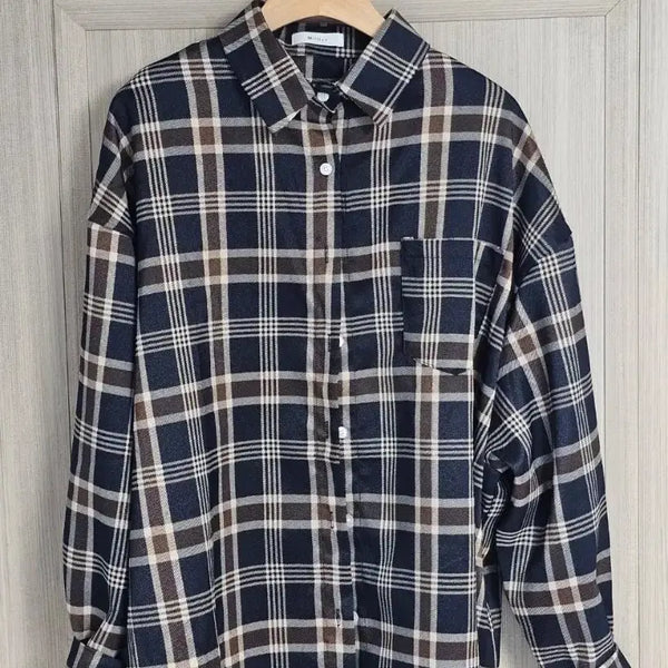 [BUNJANG] Checkered Oversized Flannel Shirt / 체크남방 오버핏