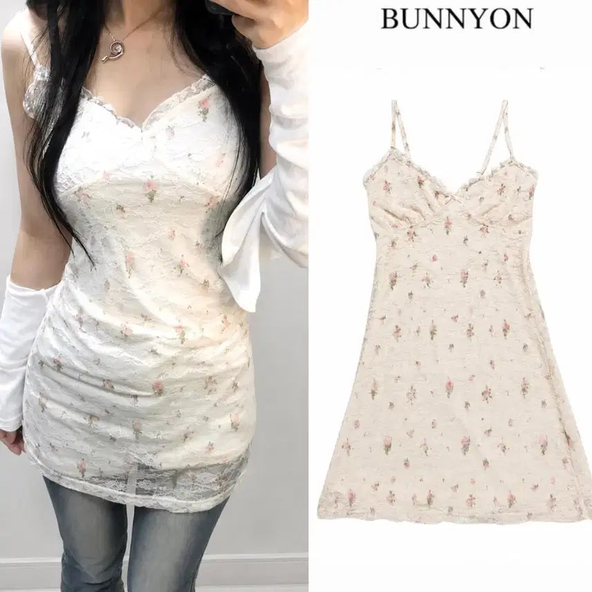 [BUNJANG] Avery Flower Mini Dress / <새상품> 에이블리 플라워 미니 원피스