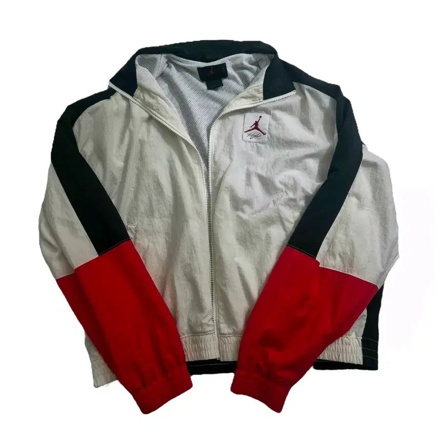 [BUNJANG] Nike Air Jordan Windbreaker White/Black/Red / 나이키 에어 조던 바람막이 화이트/블랙/레드