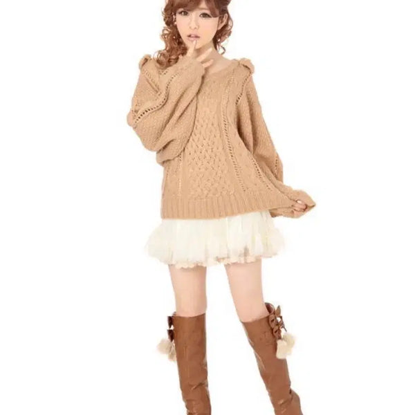 [BUNJANG] Lizlisa Ribbon Pearl Rayon Knit Pink Vintage / 고전 리즈리사 리본진주 가오리 니트 핑크 빈티지히메카지히메갸루