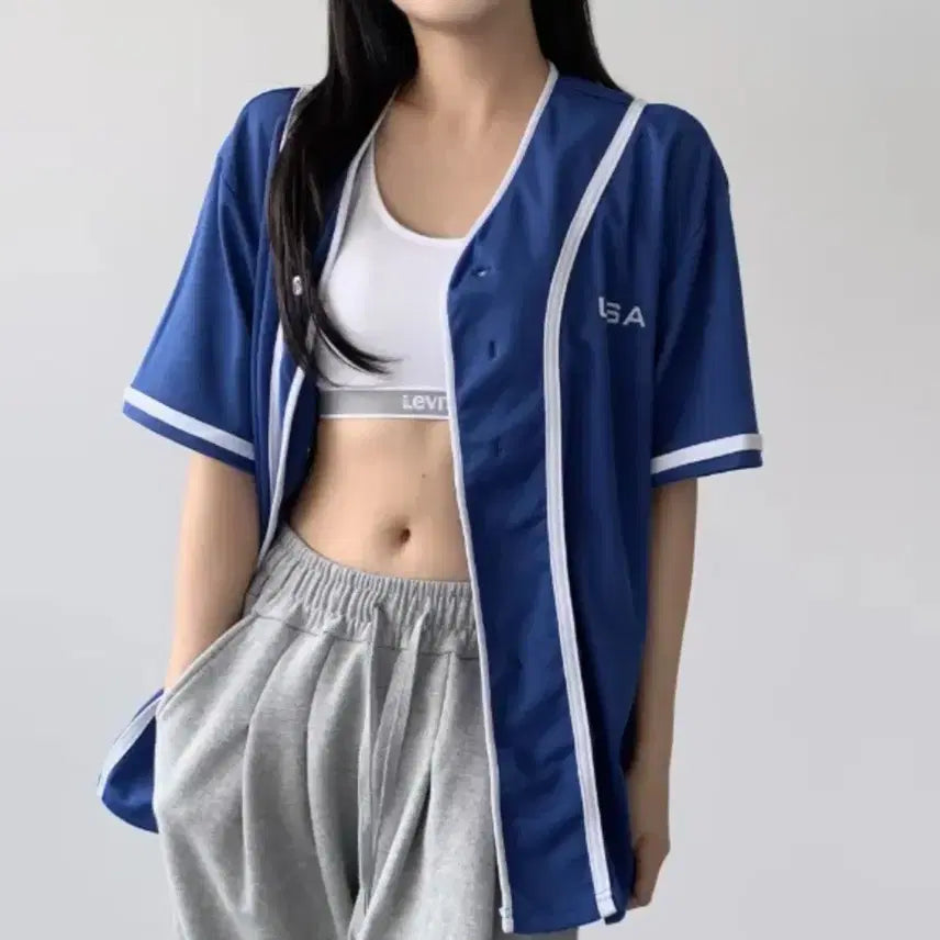[BUNJANG] Blue Core Short Sleeve Baseball Jersey / [워터밤 흠뻑쇼] 블루코어 반팔 야구져지