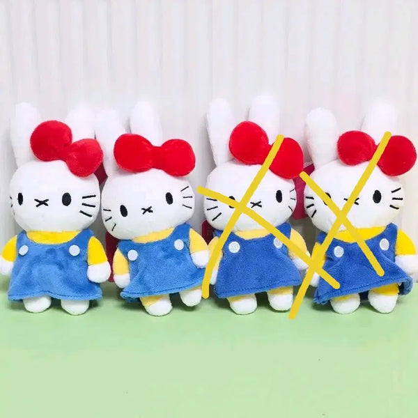 [BUNJANG] Miffy x Kitty Collaboration Plush Doll Keychain / (새상품)미피키티 인형 키링