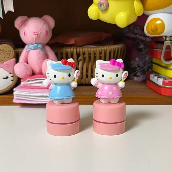 [BUNJANG] Vintage Kitty Strap Figure Stamp Set / [세트]고전키티 키티스트랩 캔디키티 피규어 스탬프 도장
