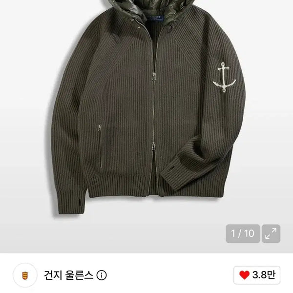 [BUNJANG] GANT Heavy Zip-Up Hoodie Sweater / 건지울른스 패딩 후드 헤비 집업 스웨터